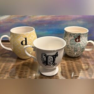 “D” Anthropologie Mugs